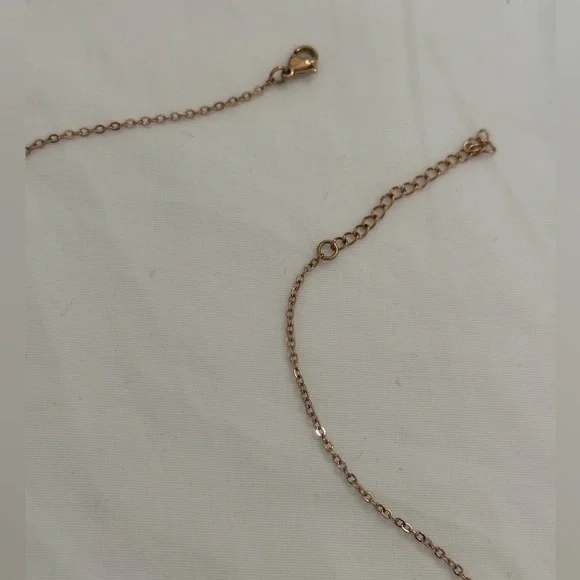 Aster Rose Gold Stainless Steel September Birth Flower Necklace Mother’s Day - Picture 4 of 8